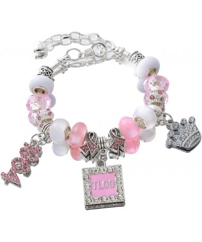 Pink Group Bling Crown 1946 TLOD Bracelets Top Lady Womenhood Organization Members Gifts Jewelry $11.52 Bracelets