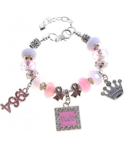 Pink Group Bling Crown 1946 TLOD Bracelets Top Lady Womenhood Organization Members Gifts Jewelry $11.52 Bracelets