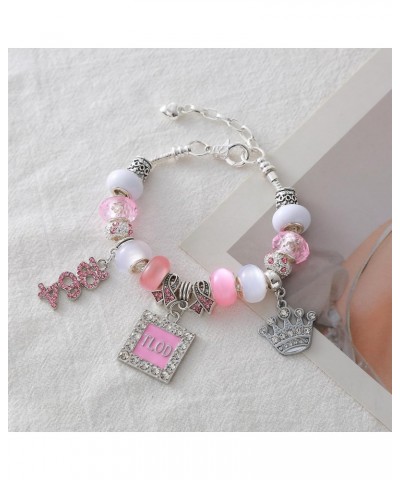 Pink Group Bling Crown 1946 TLOD Bracelets Top Lady Womenhood Organization Members Gifts Jewelry $11.52 Bracelets