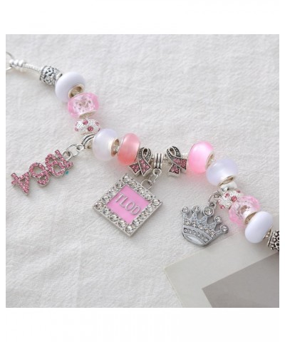 Pink Group Bling Crown 1946 TLOD Bracelets Top Lady Womenhood Organization Members Gifts Jewelry $11.52 Bracelets