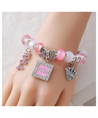 Pink Group Bling Crown 1946 TLOD Bracelets Top Lady Womenhood Organization Members Gifts Jewelry $11.52 Bracelets