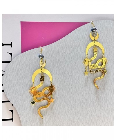 The Golden Snake Earrings, Hypoallergenic Wanderlust Jewelry Witchy Earrings gold-1 $9.38 Earrings