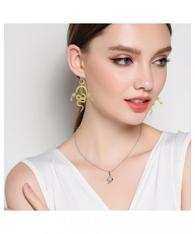 The Golden Snake Earrings, Hypoallergenic Wanderlust Jewelry Witchy Earrings gold-1 $9.38 Earrings