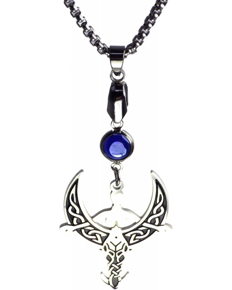 Moon Goddess Necklace Stainless Steel Womens Aine Ishtar Rhiannon Wicca Pagan Pendant Chain $13.19 Necklaces