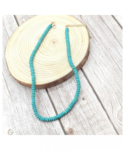 Turquoise Necklace for Women Western Boho Turquoise Necklace Jewelry Long Choker Vintage Turquoise Pendant Necklace Beaded Bl...