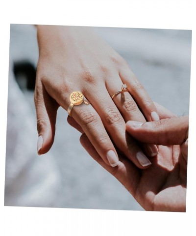 2 Pcs Aromatherapy Essential Oil Ring Jewelry-rings Adjustable Gold Ring Perfume Diffuser Inspirational 1.8x1.2cmx3pcs Golden...