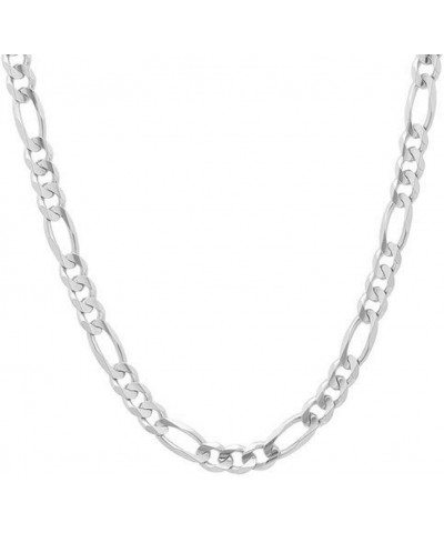 10K White Gold 2MM,2.3MM, 5.5MM Figaro 3+1 Link Chain Necklace - Size 14"-30 24 5.5MM, White $46.41 Others