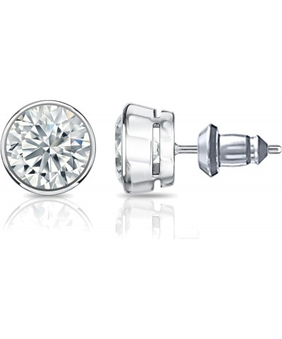 14k Gold Round Diamond Simulant CZ Stud Earrings Bezel-set (1/4-2cttw,Excellent Quality) White Gold 1.5 carats $82.74 Earrings