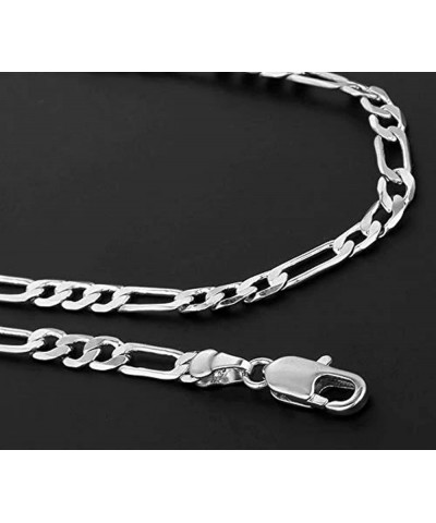 10K White Gold 2MM,2.3MM, 5.5MM Figaro 3+1 Link Chain Necklace - Size 14"-30 24 5.5MM, White $46.41 Others