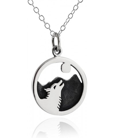 Sterling Silver Animals and Woodland Creatures Pendant Necklaces for Men and Women WOLF HOWL $17.34 Necklaces