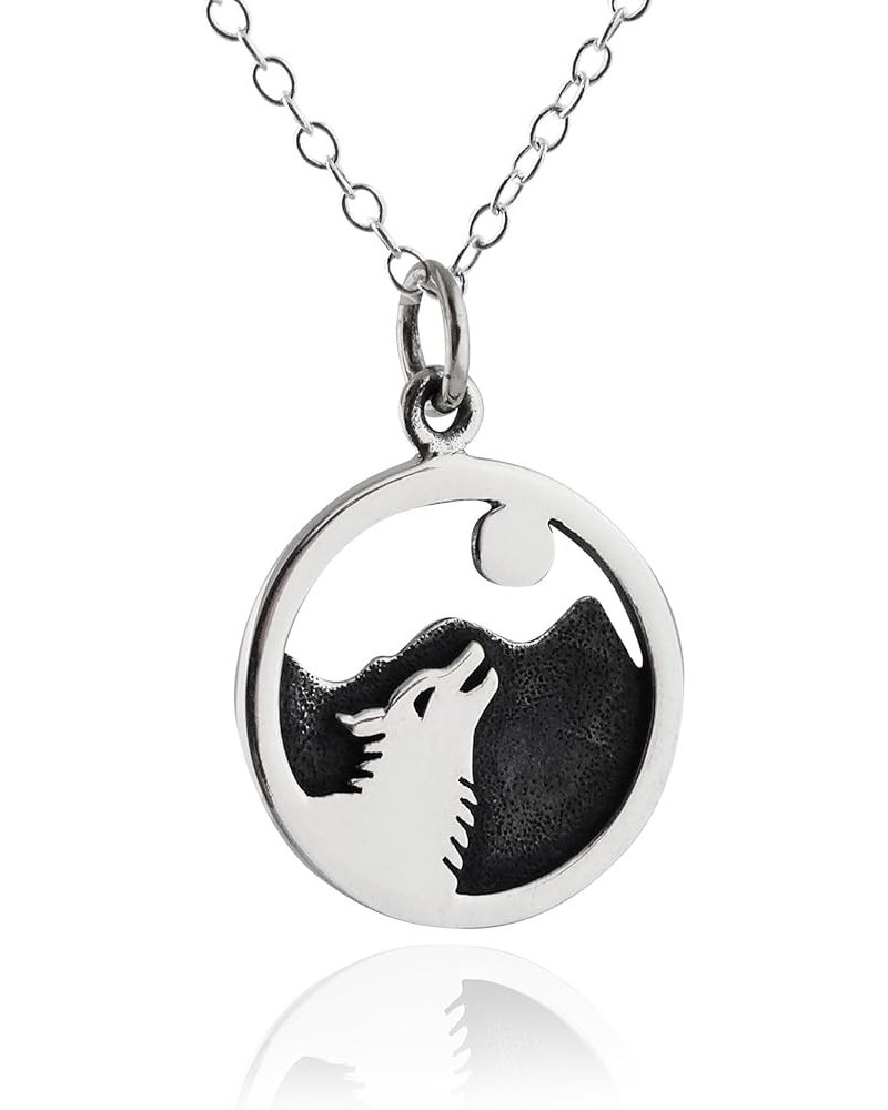 Sterling Silver Animals and Woodland Creatures Pendant Necklaces for Men and Women WOLF HOWL $17.34 Necklaces