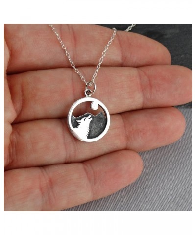 Sterling Silver Animals and Woodland Creatures Pendant Necklaces for Men and Women WOLF HOWL $17.34 Necklaces