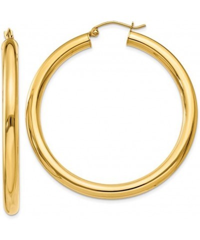 Large 14K Gold Thick Tube Hoop Earrings w/Click-Down Clasp, (4mm Tube) 45mm $169.73 Earrings