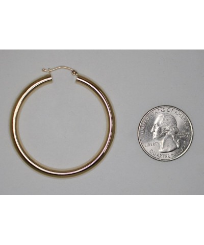 Large 14K Gold Thick Tube Hoop Earrings w/Click-Down Clasp, (4mm Tube) 45mm $169.73 Earrings