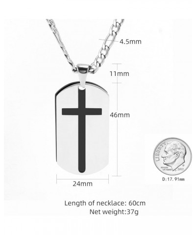 Oumi Stainless Steel Necklace for Men and Women, Cross Jewelry for Men and Women, Military Tag with Text,Bible tag,Inspiratio...