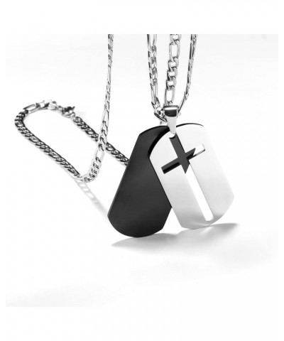 Oumi Stainless Steel Necklace for Men and Women, Cross Jewelry for Men and Women, Military Tag with Text,Bible tag,Inspiratio...