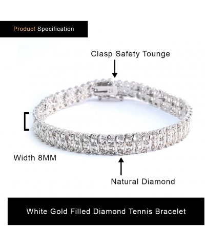 2 Carat Diamond Bracelet for Women Sterling Silver 14k White Gold Tennis Link 7 7.5 8 inch 7.0 Inches $76.56 Bracelets