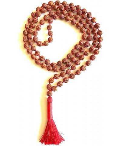 Rudraksha mala Beads necklace Rudraksh Japa 5 Mukhi (5 Face) Hand Knotted Prayer Beads Sizes 6mm 8mm 10mm 12mm Energized Chak...