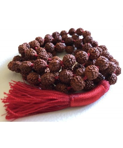 Rudraksha mala Beads necklace Rudraksh Japa 5 Mukhi (5 Face) Hand Knotted Prayer Beads Sizes 6mm 8mm 10mm 12mm Energized Chak...