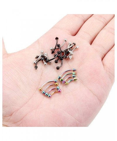 12-24PCS 16G Surgical Steel Eyebrow Ear Navel Belly Lip Ring Body Piercing Jewelry 24PCS - Option B $9.68 Body Jewelry