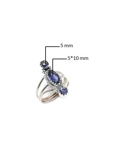 925 Sterling Silver Ring, Marquise Shape Handmade Gemstone, Adjustable iolite quartz $18.80 Rings