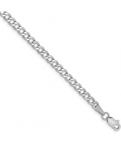 14k White Gold 3.35mm Curb Cuban Link Chain Necklace - with Secure Lobster Lock Clasp 8.0 Inches $140.58 Necklaces