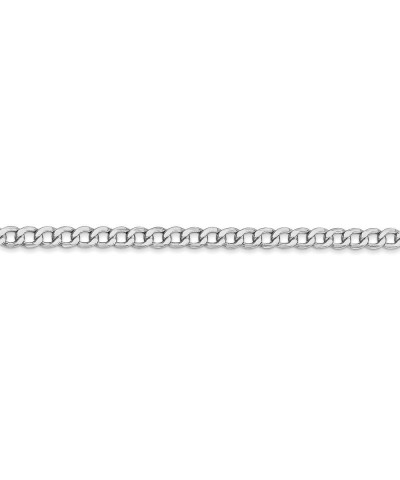 14k White Gold 3.35mm Curb Cuban Link Chain Necklace - with Secure Lobster Lock Clasp 8.0 Inches $140.58 Necklaces