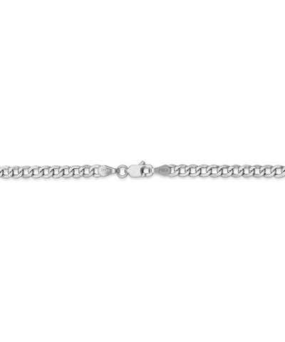 14k White Gold 3.35mm Curb Cuban Link Chain Necklace - with Secure Lobster Lock Clasp 8.0 Inches $140.58 Necklaces