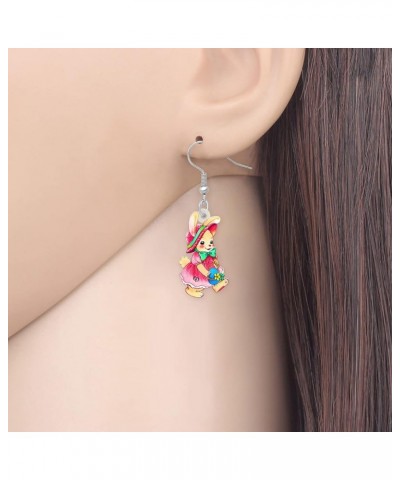 Acrylic Drop Dangle Easter Basket Bunny Hare Rabbit Earrings Jewelry For Women Girls Gift Charms Candy $7.14 Earrings