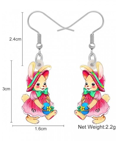 Acrylic Drop Dangle Easter Basket Bunny Hare Rabbit Earrings Jewelry For Women Girls Gift Charms Candy $7.14 Earrings