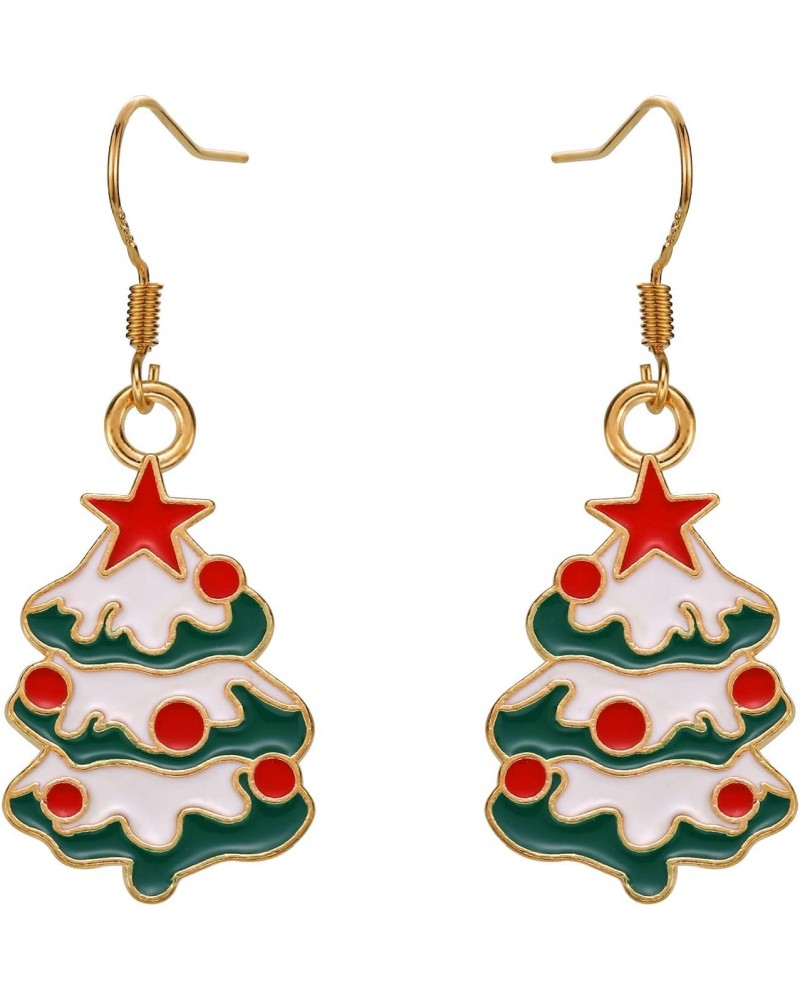 Christmas Tree Earrings Cute Dangle Earrings for Women Girl,Tree Dangle Drop Charm Hoop Earring Fashion Jewelry Xmas Festive ...