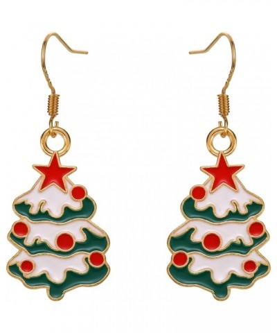 Christmas Tree Earrings Cute Dangle Earrings for Women Girl,Tree Dangle Drop Charm Hoop Earring Fashion Jewelry Xmas Festive ...