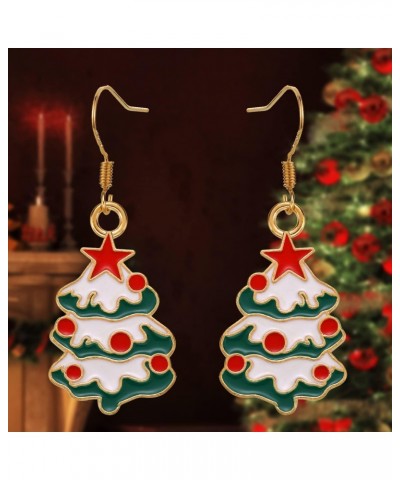 Christmas Tree Earrings Cute Dangle Earrings for Women Girl,Tree Dangle Drop Charm Hoop Earring Fashion Jewelry Xmas Festive ...