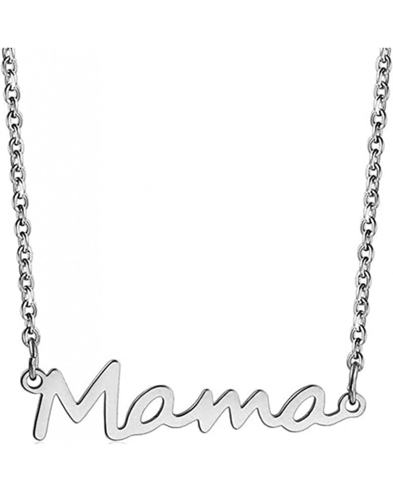 2-3Pcs Stainless Steel Mama Mom Mother Letter Pendant Necklace 14K Gold Silver Plated Polished Link Chain Choker Necklace for...