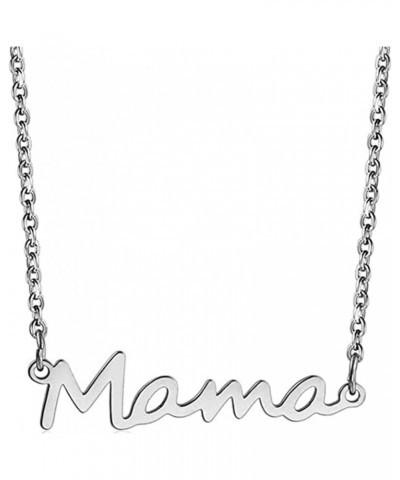 2-3Pcs Stainless Steel Mama Mom Mother Letter Pendant Necklace 14K Gold Silver Plated Polished Link Chain Choker Necklace for...