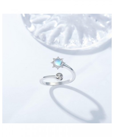 Moonstone Anxiety Ring for Women 925 Sterling Sliver Anxiety Rings Moonstone Spinner Fidget Rings Stress Relief Anxiety Rings...