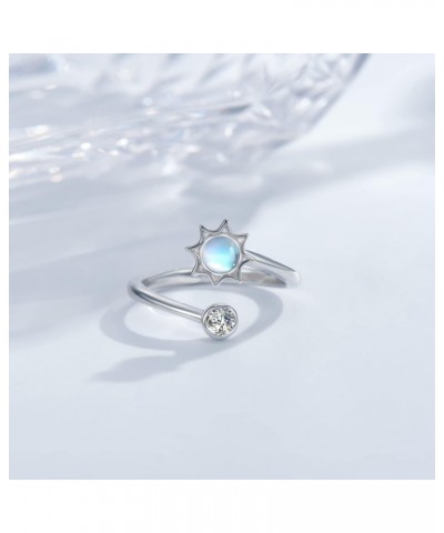 Moonstone Anxiety Ring for Women 925 Sterling Sliver Anxiety Rings Moonstone Spinner Fidget Rings Stress Relief Anxiety Rings...