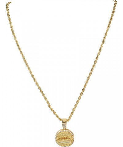 Iced Out Gold Plated Last Supper Pendant 24" Twisted Rope Necklace Chain Set $9.00 Necklaces