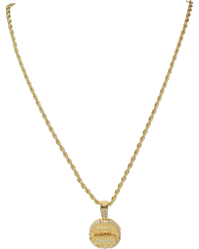 Iced Out Gold Plated Last Supper Pendant 24" Twisted Rope Necklace Chain Set $9.00 Necklaces