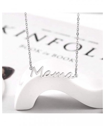 2-3Pcs Stainless Steel Mama Mom Mother Letter Pendant Necklace 14K Gold Silver Plated Polished Link Chain Choker Necklace for...