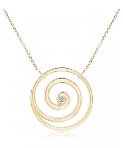 Natural Diamond Spiral Candy Pendant Necklace for Women, Girls in 14K Solid Gold/Sterling Silver| April Birthstone Jewelry Gi...