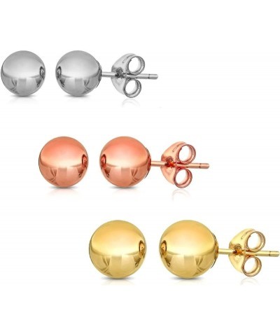 .925 Sterling Silver Ball Stud Earrings (3-Pair-Pack) 3MM 4MM AND 5MM… Choose your color 3 Color $13.27 Earrings