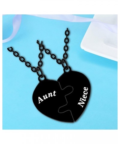 2PCs Love Heart Necklaces For Women Men Gifts For Mom, Aunt, Niece, Father, Daughter, Son, Sister, Brother, Grandma, Grandpa ...