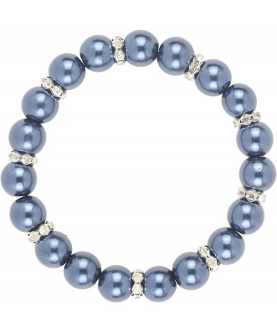 4pcs /Set Imitation Pearl Bracelets Crystal Women Multi Layer (BR1113) navy blue $10.82 Bracelets