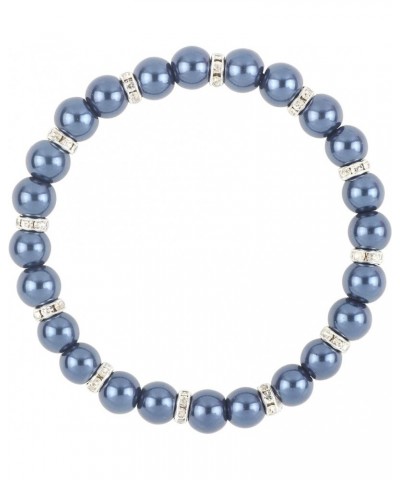 4pcs /Set Imitation Pearl Bracelets Crystal Women Multi Layer (BR1113) navy blue $10.82 Bracelets