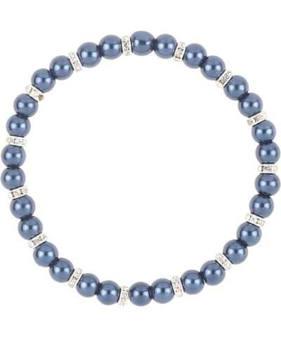 4pcs /Set Imitation Pearl Bracelets Crystal Women Multi Layer (BR1113) navy blue $10.82 Bracelets