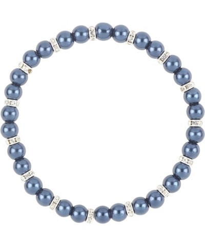 4pcs /Set Imitation Pearl Bracelets Crystal Women Multi Layer (BR1113) navy blue $10.82 Bracelets