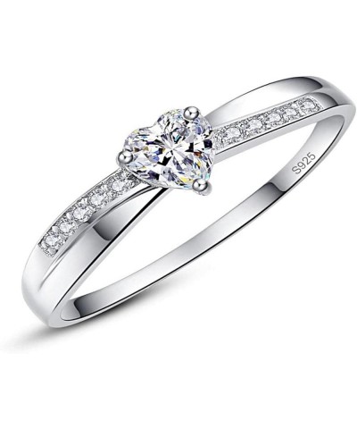 925 Sterling Silver Heart Promise Ring for Her Solitaire CZ Engagement Wedding Eternity Anniversary Ring for Women Valentine'...