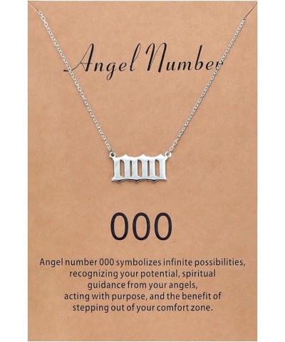 Angel Number Necklace for Women Dainty Gold Plated Number Necklace Numerology Jewelry Gifts for Women 000 Silver-plated $9.17...