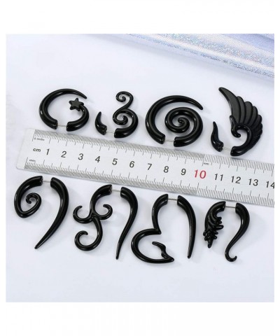 Earrings, 8 Pairs 16G Spiral Fake Gauges Acrylic Ear Tapers Fake Plugs Horn Stud Earrings $6.11 Body Jewelry